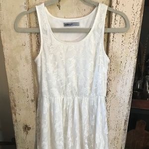 White Lace Bailey Girl Sleeveless Mini Dress
